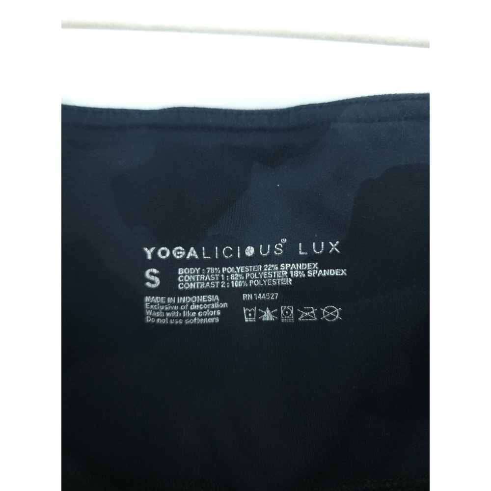 Yogalicious Lux High-Waist Camo Leggings Womens Sz S Black Gray Gym Yoga Stretch - Picture 8 of 10